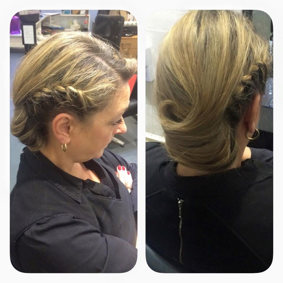 Braided updo, front and back